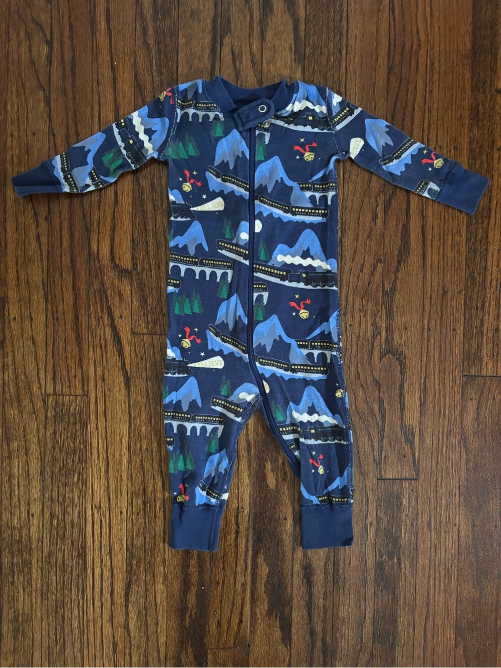 Hanna Andersson The Polar Express Print Baby One-Piece Pajamas